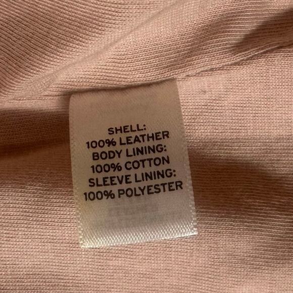 Hinge Quilted Leather Zip Up Jacket Nude/Pink - Picture 7 of 7